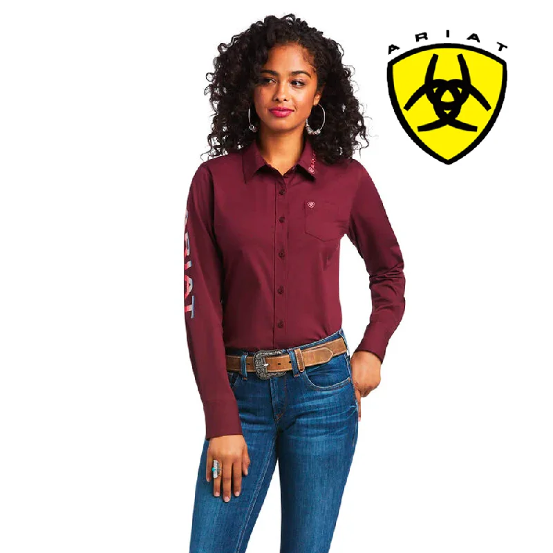 ARIAT Women's Team Kirby STR L/S Shirt 10039458 Striped Floral Plaid