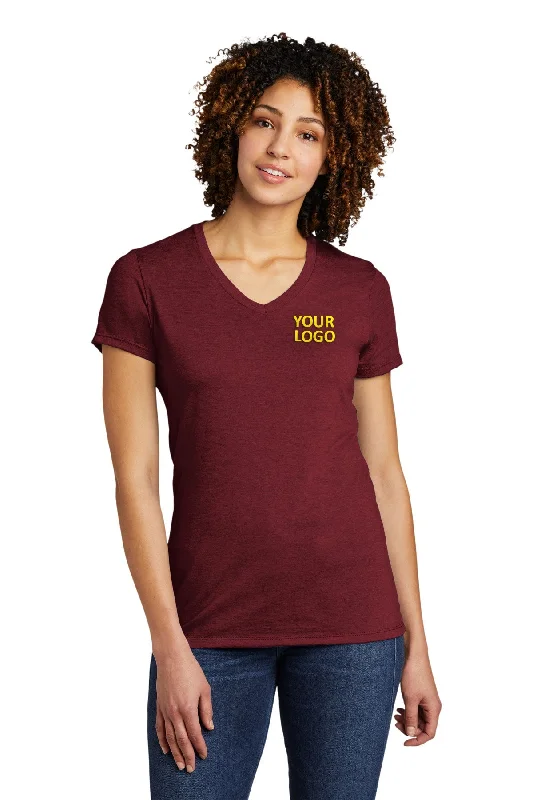 Allmade Women's Tri-Blend Branded V-Neck Tee, Vino Red Mesh Blend Leather Blend Suede Blend Allmade Women's Tri-Blend Branded V-Neck Tee, Vino Red Mesh Blend Leather Blend Suede Blend