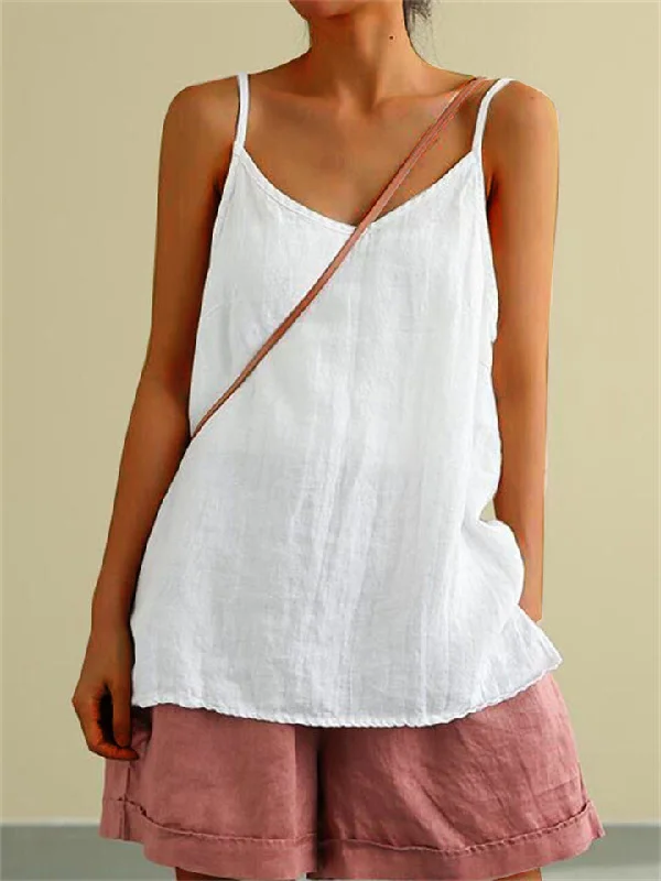 hoombox Cotton and Linen Camisole Undershirt Women's Summer New Loose Linen Lining Sleeveless Hundred with Bottoming Tops Hooded Caped Shawl Collar hoombox Cotton and Linen Camisole Undershirt Women's Summer New Loose Linen Lining Sleeveless Hundred with Bottoming Tops Hooded Caped Shawl Collar