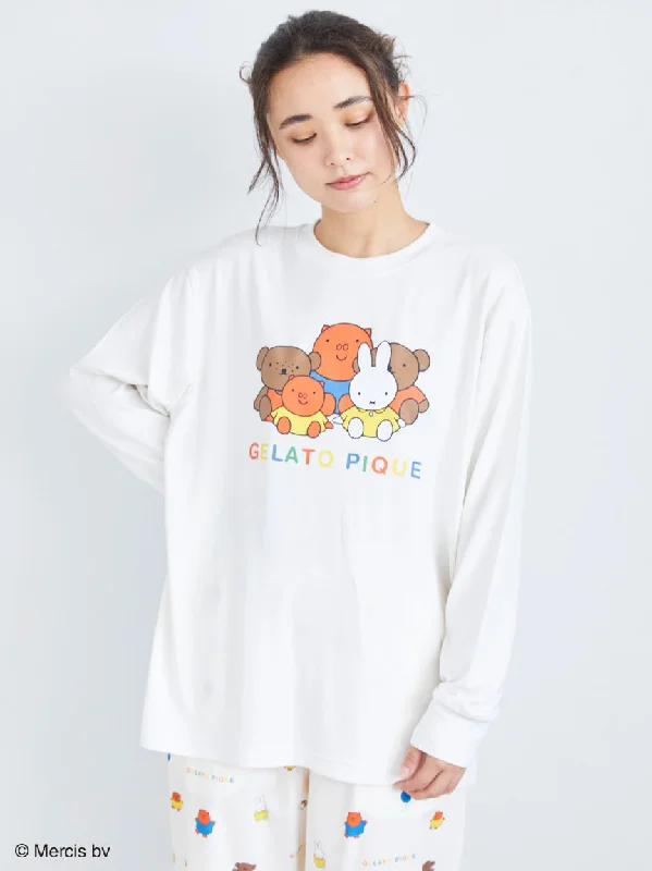 [Dick Bruna] UNISEX Motif Long Sleeve Shirt Mesh Blend Leather Blend Suede Blend