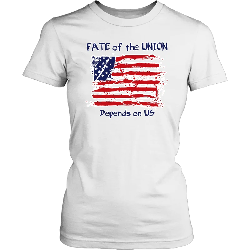 Fate of the Union Depends on Us Women's Patriotic Shirt Houndstooth Herringbone Solid Fate of the Union Depends on Us Women's Patriotic Shirt Houndstooth Herringbone Solid