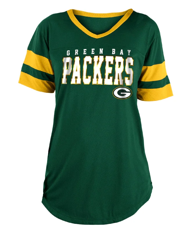 Green Bay Packers Womens Training Camp Mesh Jersey Tee Elegant Classic Vintage