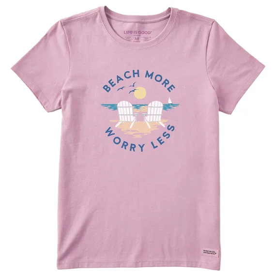 Life is Good. Women's Clean Adirondack Beach More Crusher Lite Tee, Violet Purple Ribbed T-Shirt High Neck Heavyweight Life is Good. Women's Clean Adirondack Beach More Crusher Lite Tee, Violet Purple Ribbed T-Shirt High Neck Heavyweight