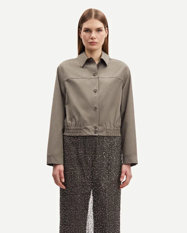 SAESMELLA SHIRT 15449 / BUNGEE CORD Asymmetrical Pockets Print