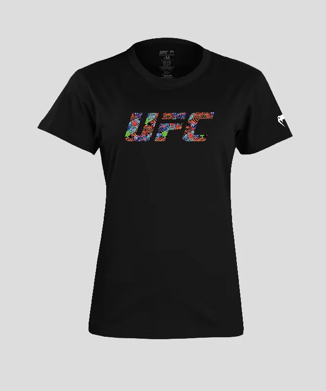UFC Unrivaled by Venum Dustin Poirier Women's T-shirt - Black Collared Crew Neck Turtle Neck UFC Unrivaled by Venum Dustin Poirier Women's T-shirt - Black Collared Crew Neck Turtle Neck