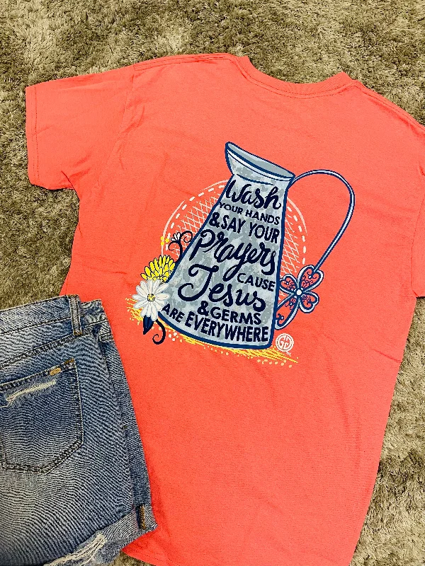 Wash Your Hands and Say Your Prayers ~ Girlie Girl Tee Plaid T-Shirt Polka Dot Checkered Wash Your Hands and Say Your Prayers ~ Girlie Girl Tee Plaid T-Shirt Polka Dot Checkered