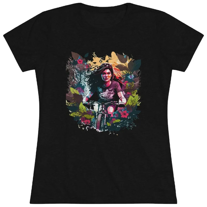 Women's T Shirt | Floral MTB Zippered Buttoned Snapped