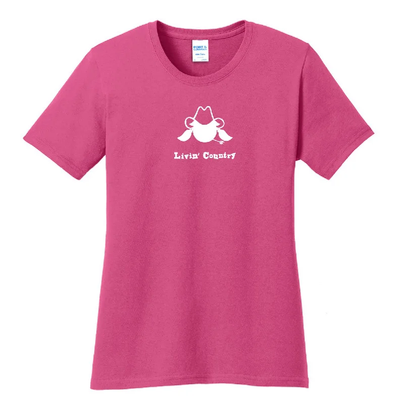Women's Livin' Country Cowgirl T-shirt Satin Blend Silk Blend Wool Blend