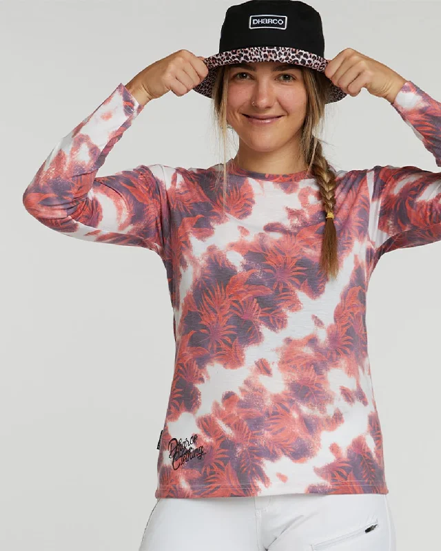Womens Long Sleeve Tech Tee | Pipe Dream Print Jacquard Patchwork