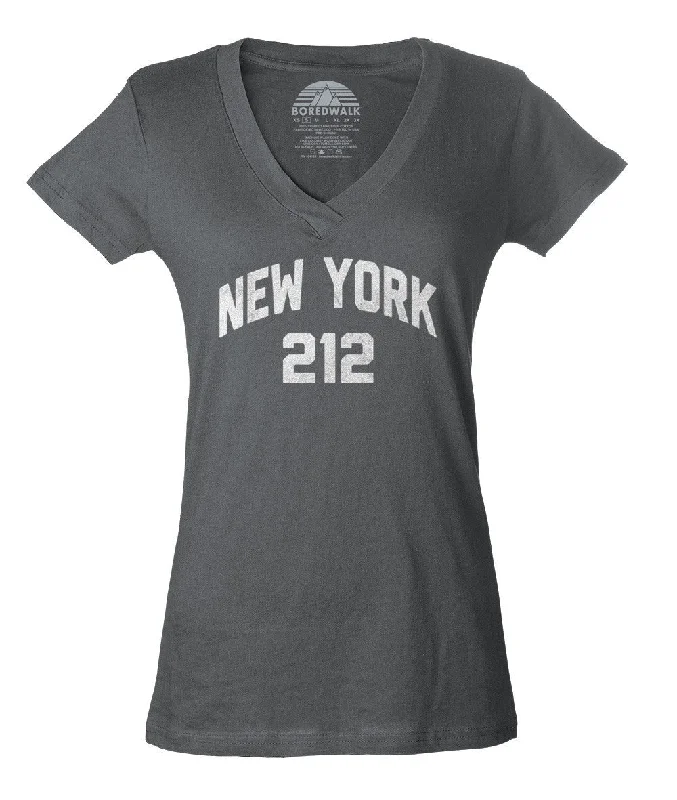 Women's New York City 212 Area Code Vneck T-Shirt Spandex Blend Rayon Blend Denim Blend Women's New York City 212 Area Code Vneck T-Shirt Spandex Blend Rayon Blend Denim Blend