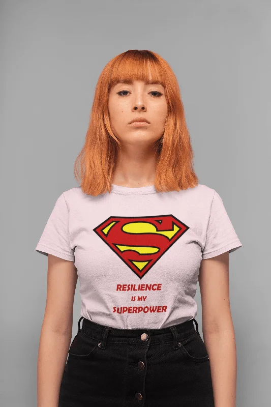 WOMEN'S RESILIENCE IS MY SUPERPOWER ORGANIC COTTON T-SHIRT Oversized T-Shirt Spandex breathable WOMEN'S RESILIENCE IS MY SUPERPOWER ORGANIC COTTON T-SHIRT Oversized T-Shirt Spandex breathable