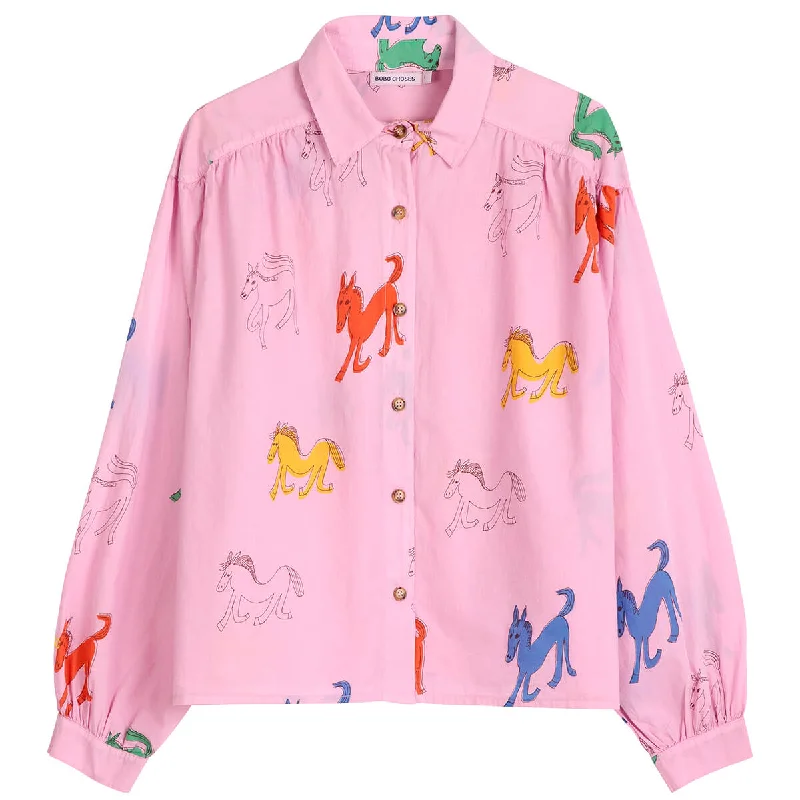 Wonder Horse Shirt by Bobo Choses Womenswear Welt Pockets Slit Pockets