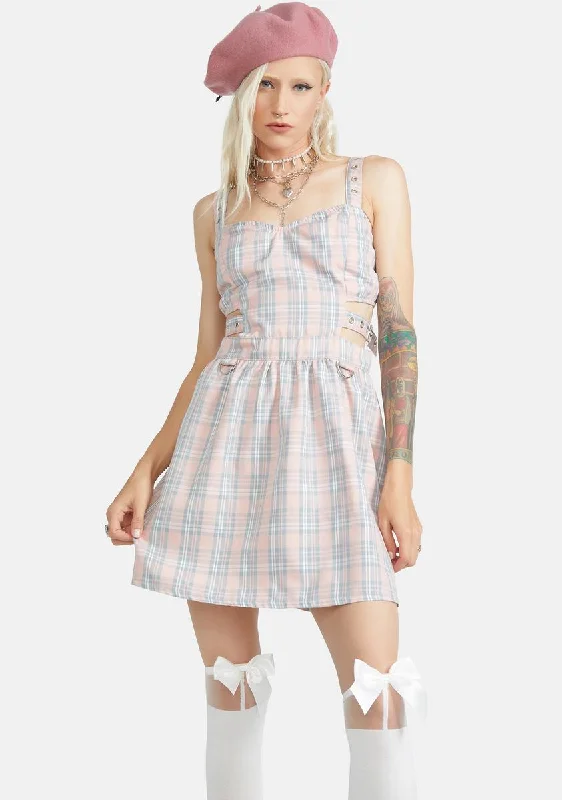 Baby Not So Innocent Plaid Mini Dress Chic Halter Mini Dress