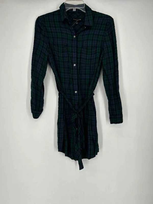 Banana Republic Size 0 Green Blackwatch Plaid Dress