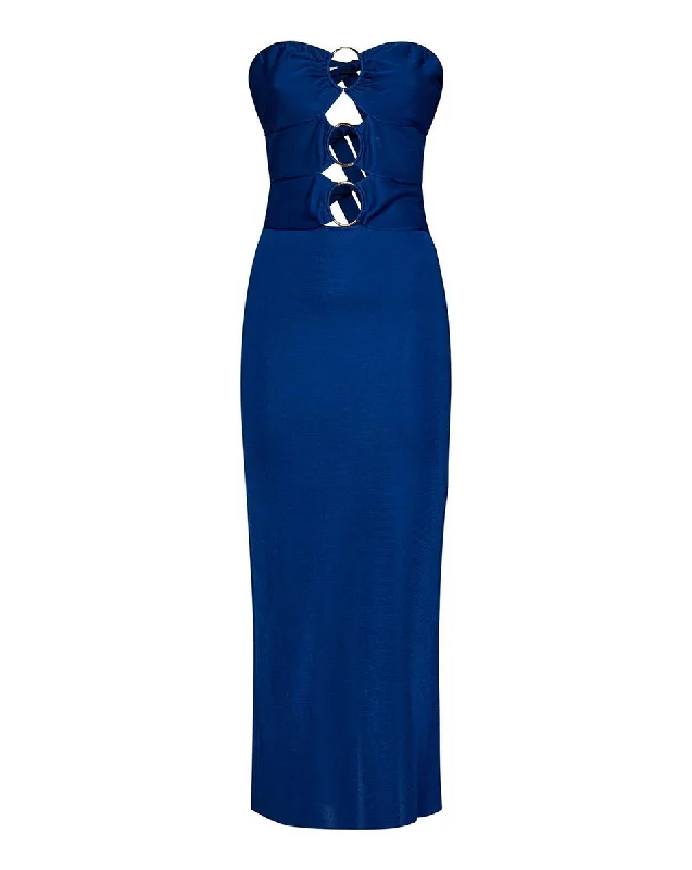 Tom Ford Womens Strapless Dress In Blue