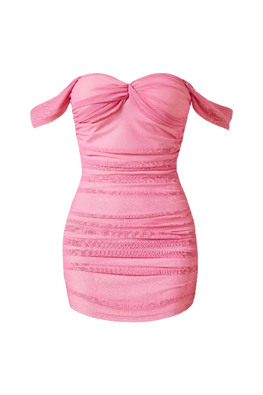 Bliss Pink Ruched Dress
