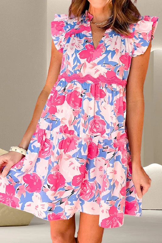 Blue Zone Planet | Ruffled Printed Cap Sleeve Mini Dress Chic Puff Sleeve Mini Dress Blue Zone Planet | Ruffled Printed Cap Sleeve Mini Dress Chic Puff Sleeve Mini Dress