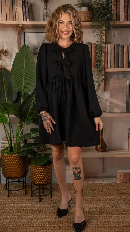 Caroline Black Bow Dress