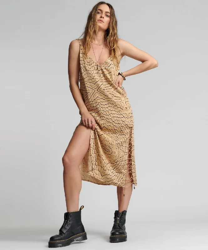 Delusion Laced Up Sliced Dress - ONE TEASPOON
