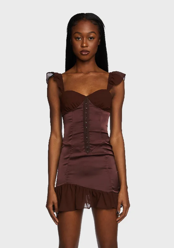 Daring Damsel Mini Dress Cozy Satin Mini Dress