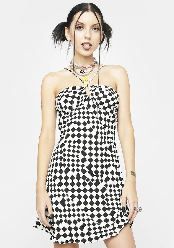 Dark Different Waves Mini Dress Chic Tropical Mini Dress