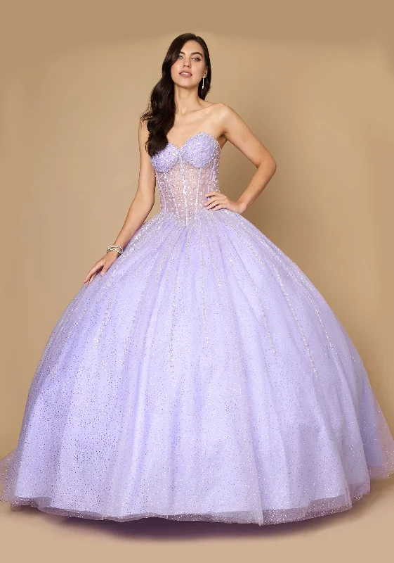 Long Corset Quinceanera Dress with Cape