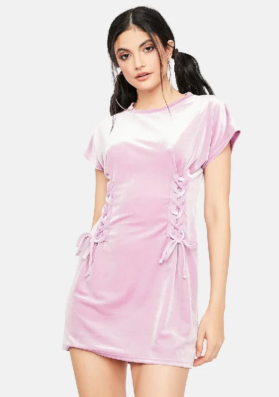 Gonna Act Out Velour Mini Dress Stylish Plaid Mini Dress