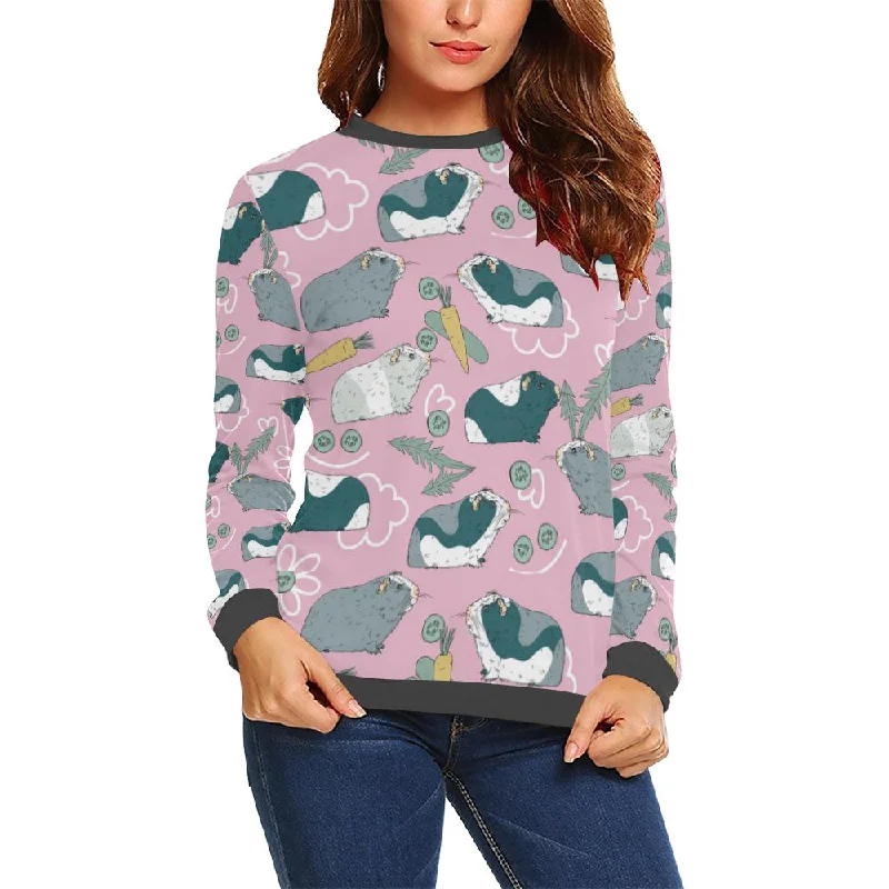 Guinea Pig Print Pattern Women's Sweatshirt Hoodie with V-Neck Classic Versatile