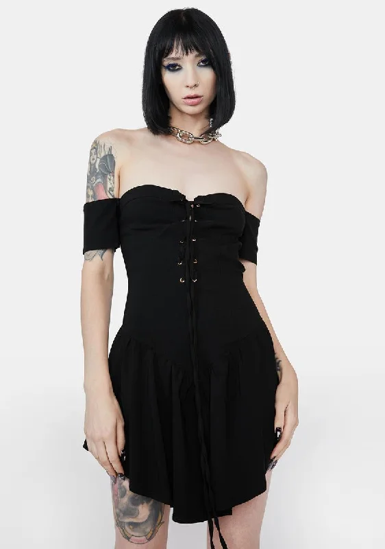 Heartbreaker Extraordinaire Mini Dress Elegant Off-Shoulder Dress Mini