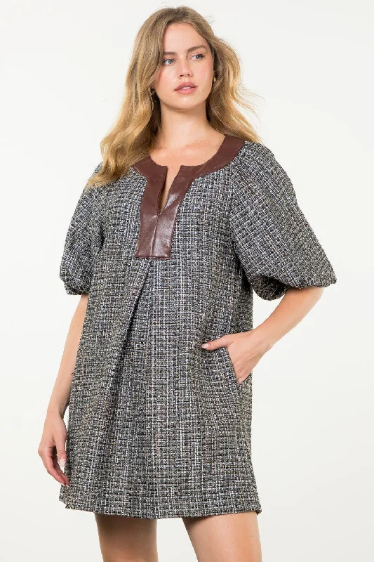 In Your Sights Tweed Dress