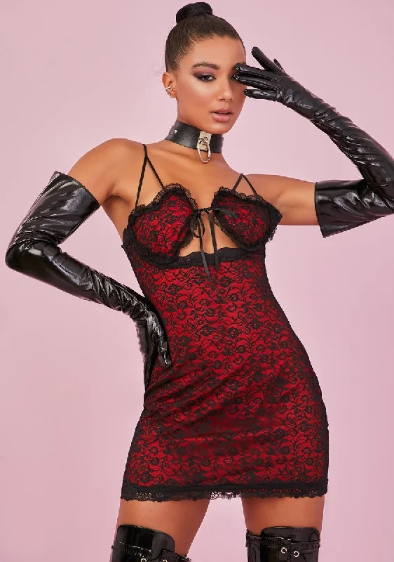 Love In Command Lace Mini Dress Elegant Tulle Mini Dress