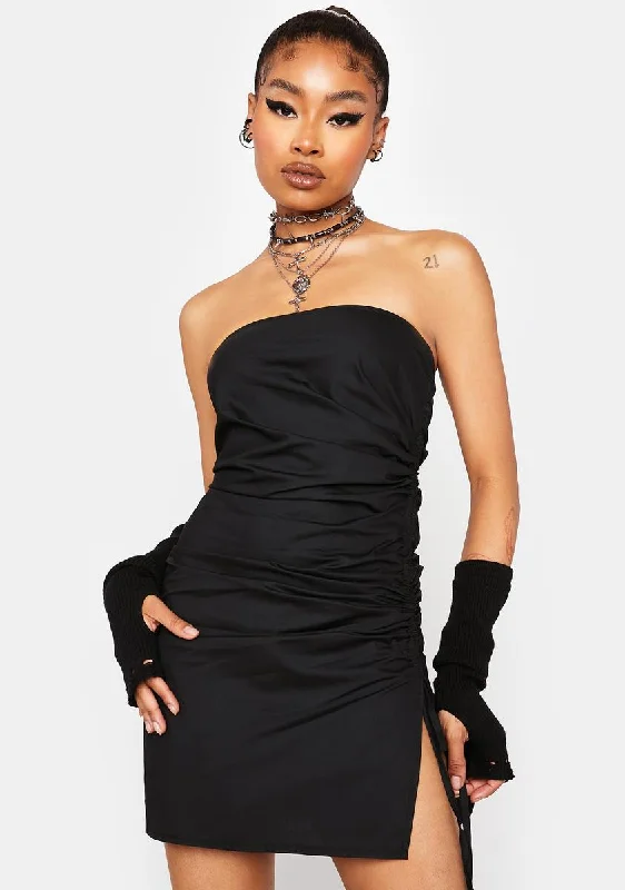 Midnight Only You Ruched Mini Dress Chic Puff Sleeve Mini Dress
