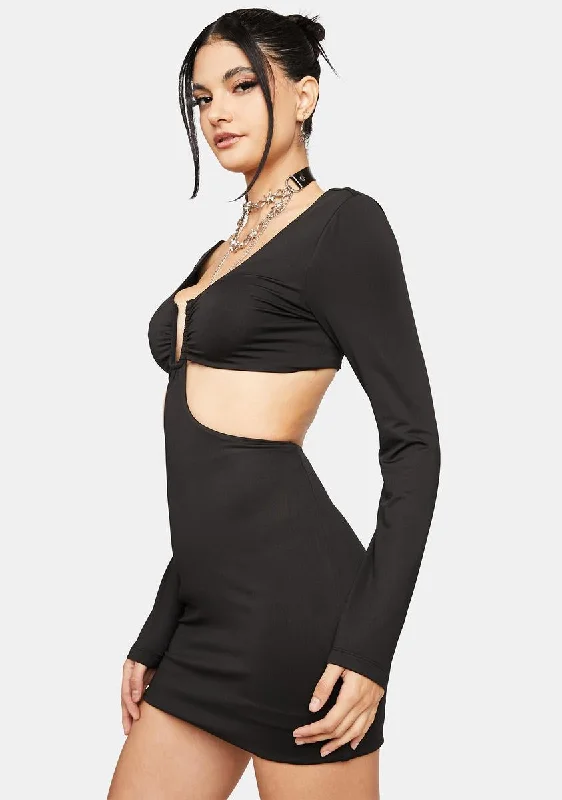Now That Ur Here Cutout Mini Dress Elegant Lace Mini Dress