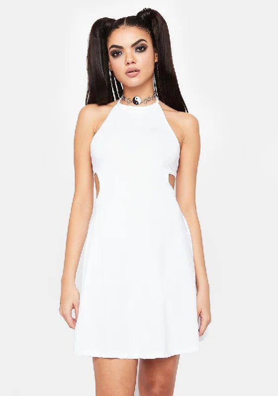 Stay With You Halter Mini Dress Elegant Off-Shoulder Dress Mini