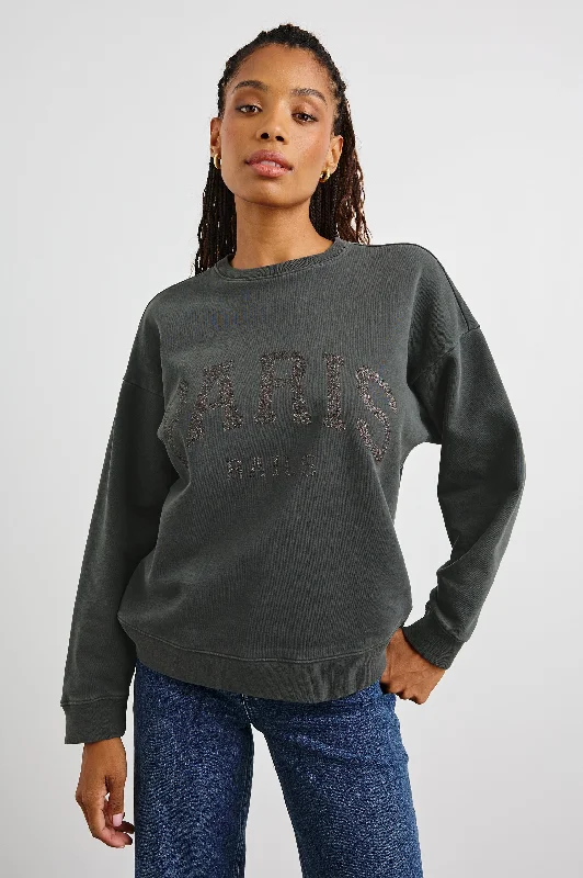 THE VARSITY SWEATSHIRT - PARIS GLITTER Hoodie with Sequins Glamorous Eye-catching