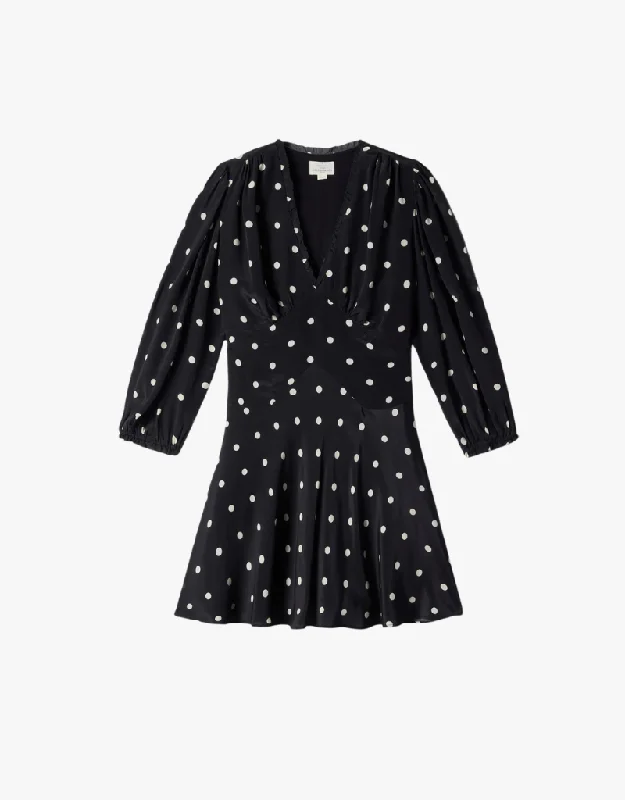Trovata Paulina Dress in Black Polka Dots