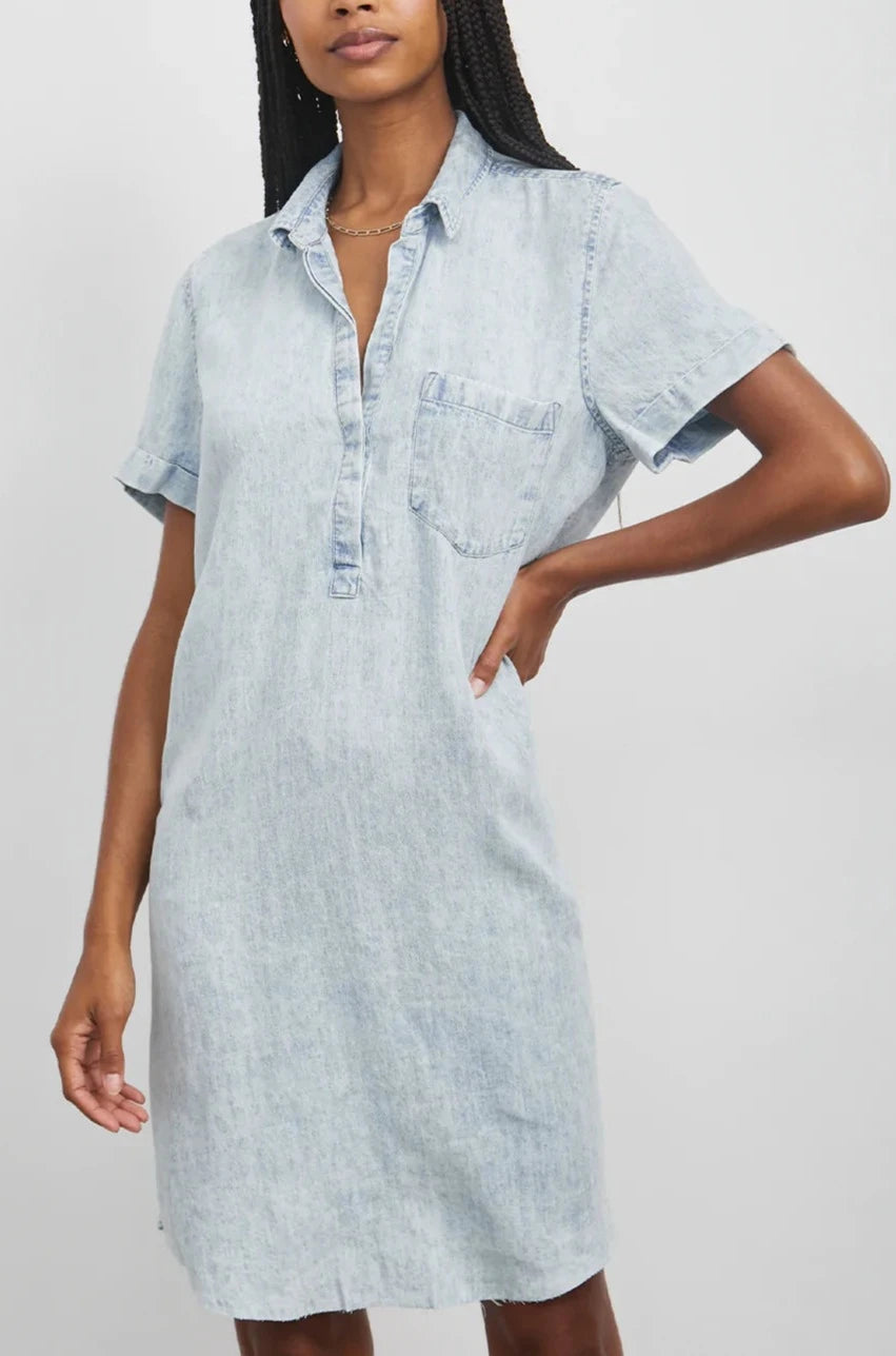 VALERIE DRESS - LIGHT ACID WASH