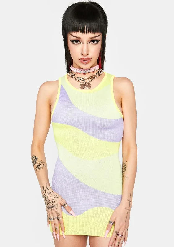 Wavy Mini Dress Fashionable Denim Mini Dress