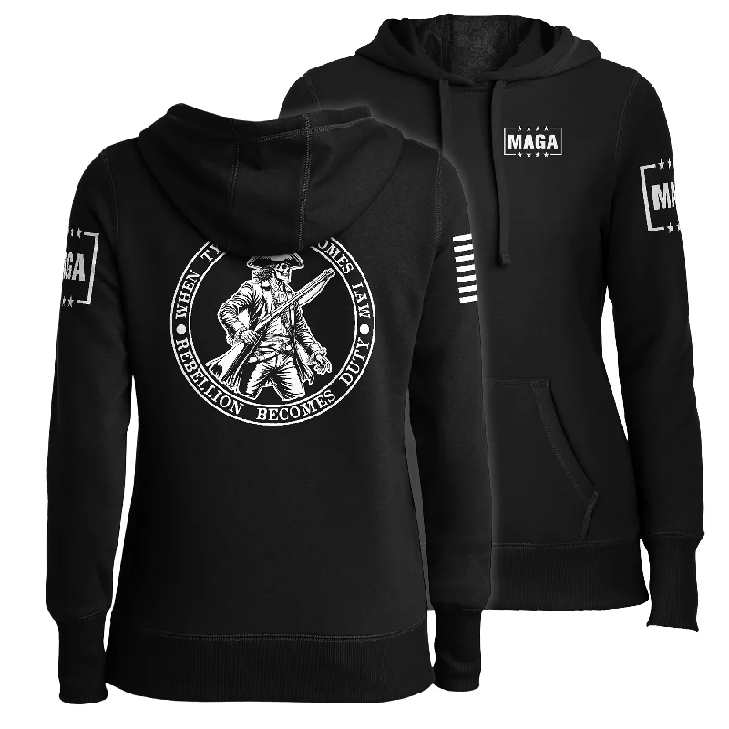 When Tyranny Become Law PatriotLadies Hoodie Hoodie with Puffed Sleeves Voluminous Trendy