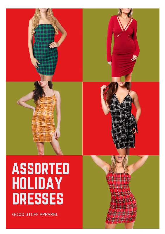 Women's Assorted Holiday Dresses 8/pack