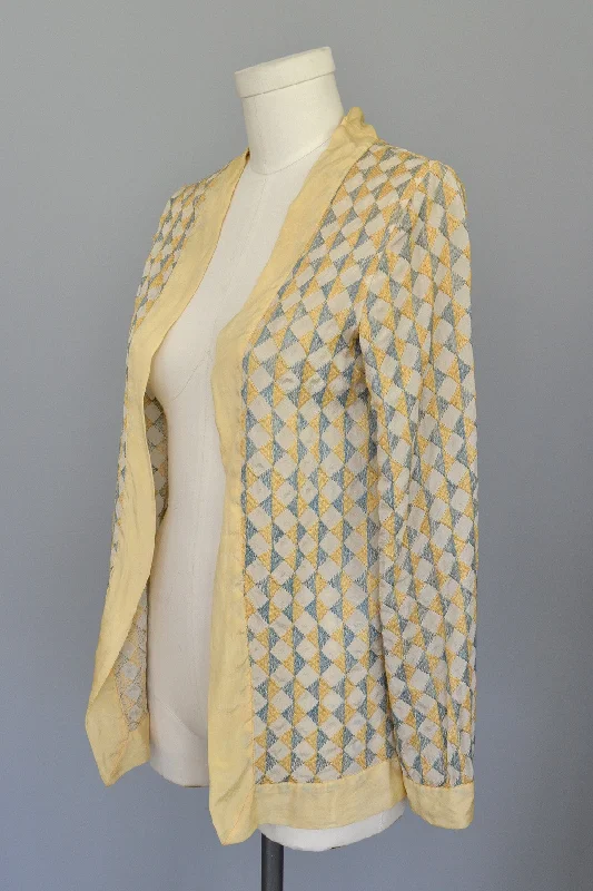 RESERVED 1920s Deco Harlequin Embroidered Jacket Duster Ribbed Jacket Pleated Jacket Ruffled Jacket RESERVED 1920s Deco Harlequin Embroidered Jacket Duster Ribbed Jacket Pleated Jacket Ruffled Jacket