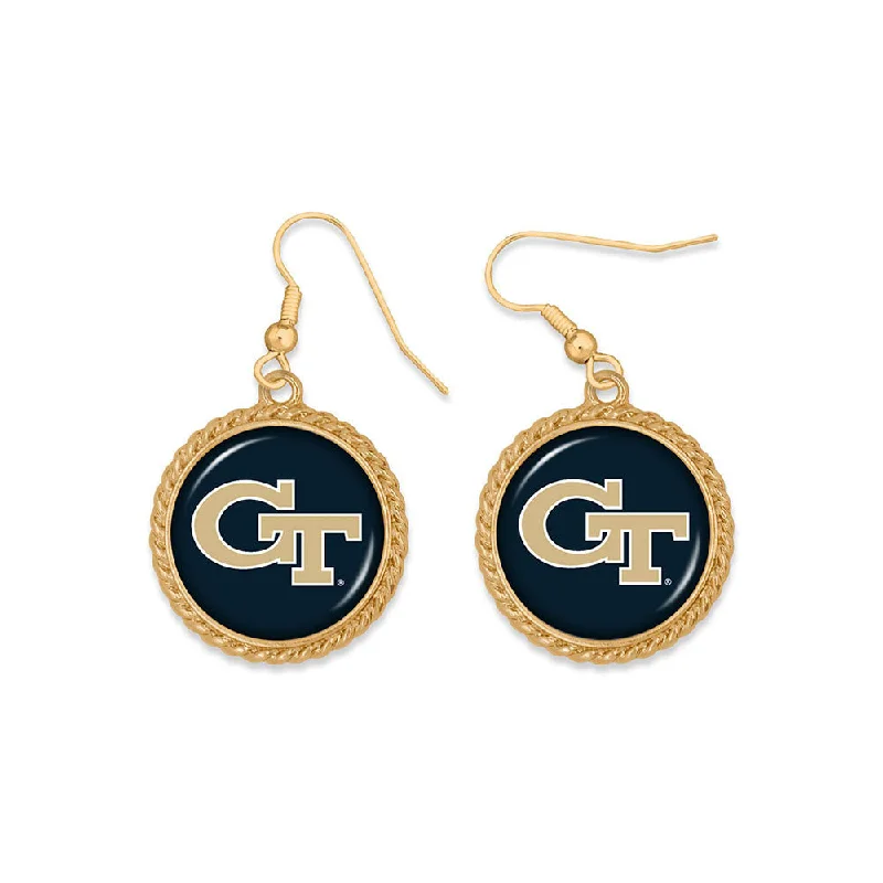 Georgia Tech Yellow Jackets Primary Sydney Earrings A-Line Jacket Boat Neck Shawl Collar Georgia Tech Yellow Jackets Primary Sydney Earrings A-Line Jacket Boat Neck Shawl Collar