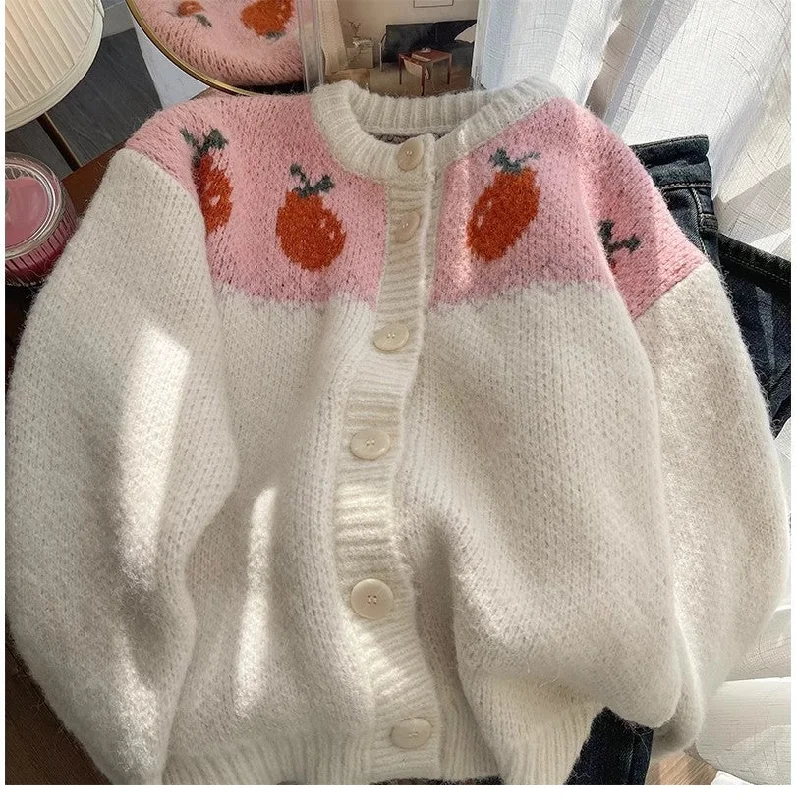 Jacquard round neck sweater jacket for women knitted cardigan S4918 Notch Collar Jacket Peter Pan Collar Jacket Cowl Neck Jacket Jacquard round neck sweater jacket for women knitted cardigan S4918 Notch Collar Jacket Peter Pan Collar Jacket Cowl Neck Jacket