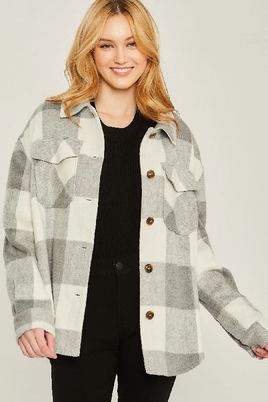 Woven Yarn Dye Bust Pocket Jacket Nylon Jacket Polyester Jacket Spandex Jacket