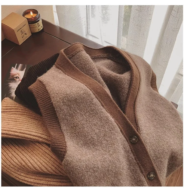 sweater vest new style women's outer knitted vest sleeveless v-neck vest jacket S4989 V-Neck Jacket Boat Neck Jacket Square Neck Jacket sweater vest new style women's outer knitted vest sleeveless v-neck vest jacket S4989 V-Neck Jacket Boat Neck Jacket Square Neck Jacket