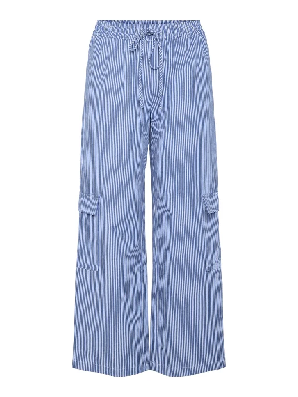 Jayla Mid Waist Pants Stripe Marina/ Bright White Slim-Fit Khaki Pants