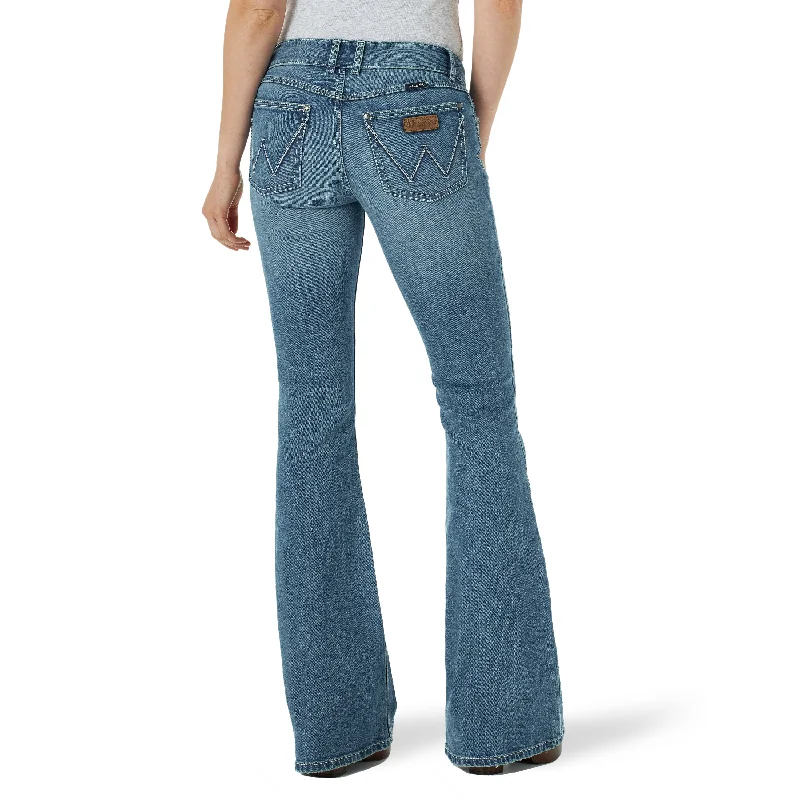Women's Wrangler Retro Mae Flare Jean #09MWFNT Stylish Slim Fit Denim
