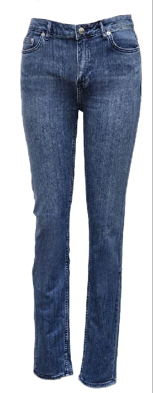 BLK DNM Women's Lott Blue Cotton High Rise Slim Fit Skinny Jeans NWT Fashionable Bootcut Jeans