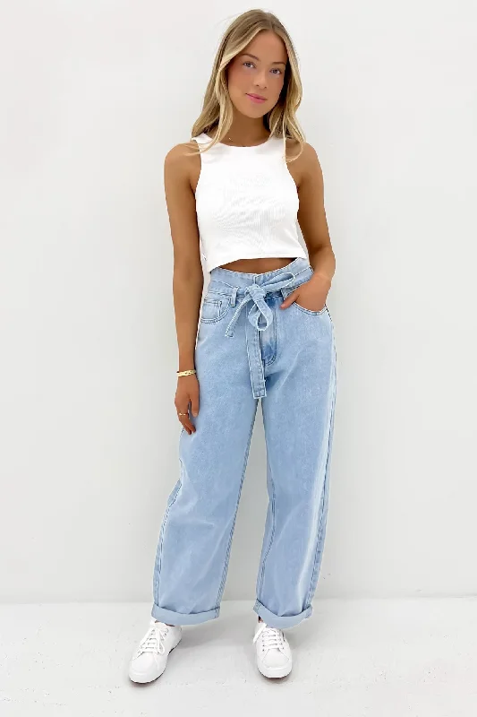 Keira Baggy Jean Light Blue Comfortable Zip-Up Skinny Jeans
