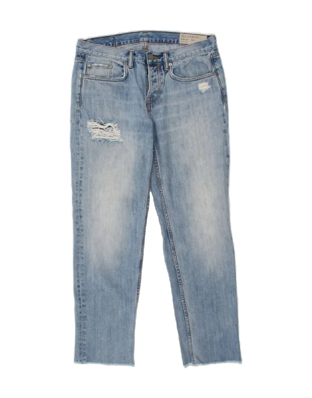 ALL SAINTS Womens Boy Fit Distressed Slim Jeans W28 L28 Blue Cotton Comfortable Stretch Denim Jeans ALL SAINTS Womens Boy Fit Distressed Slim Jeans W28 L28 Blue Cotton Comfortable Stretch Denim Jeans